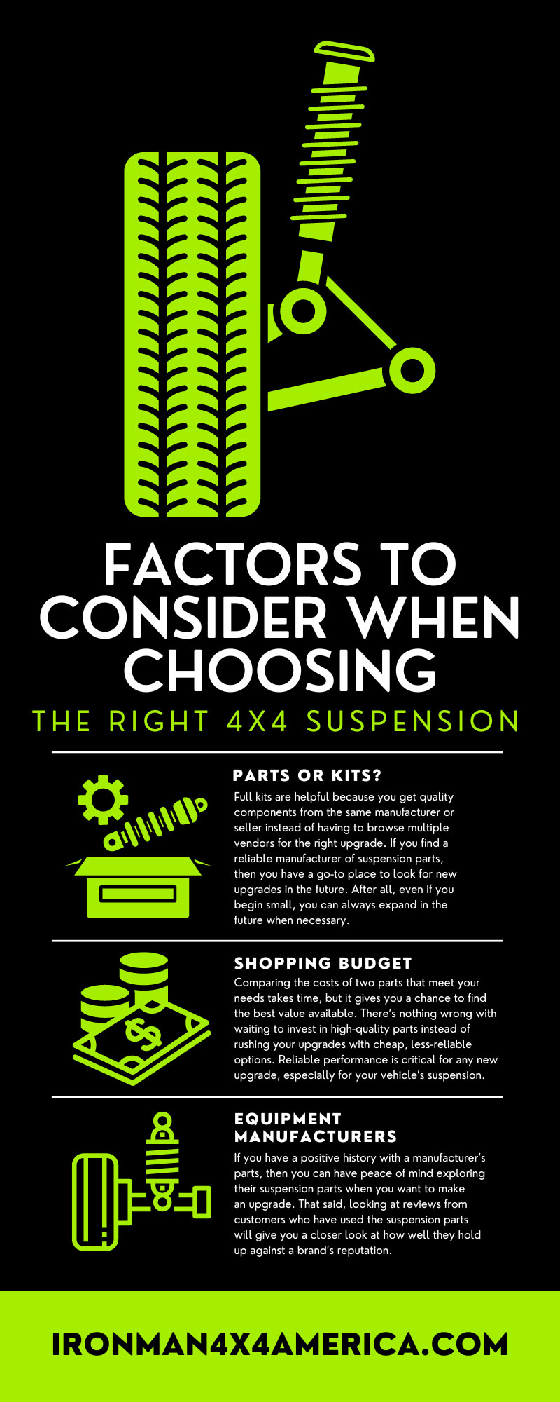 Factors To Consider When Choosing the Right 4x4 Suspension